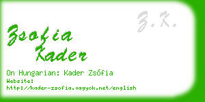 zsofia kader business card